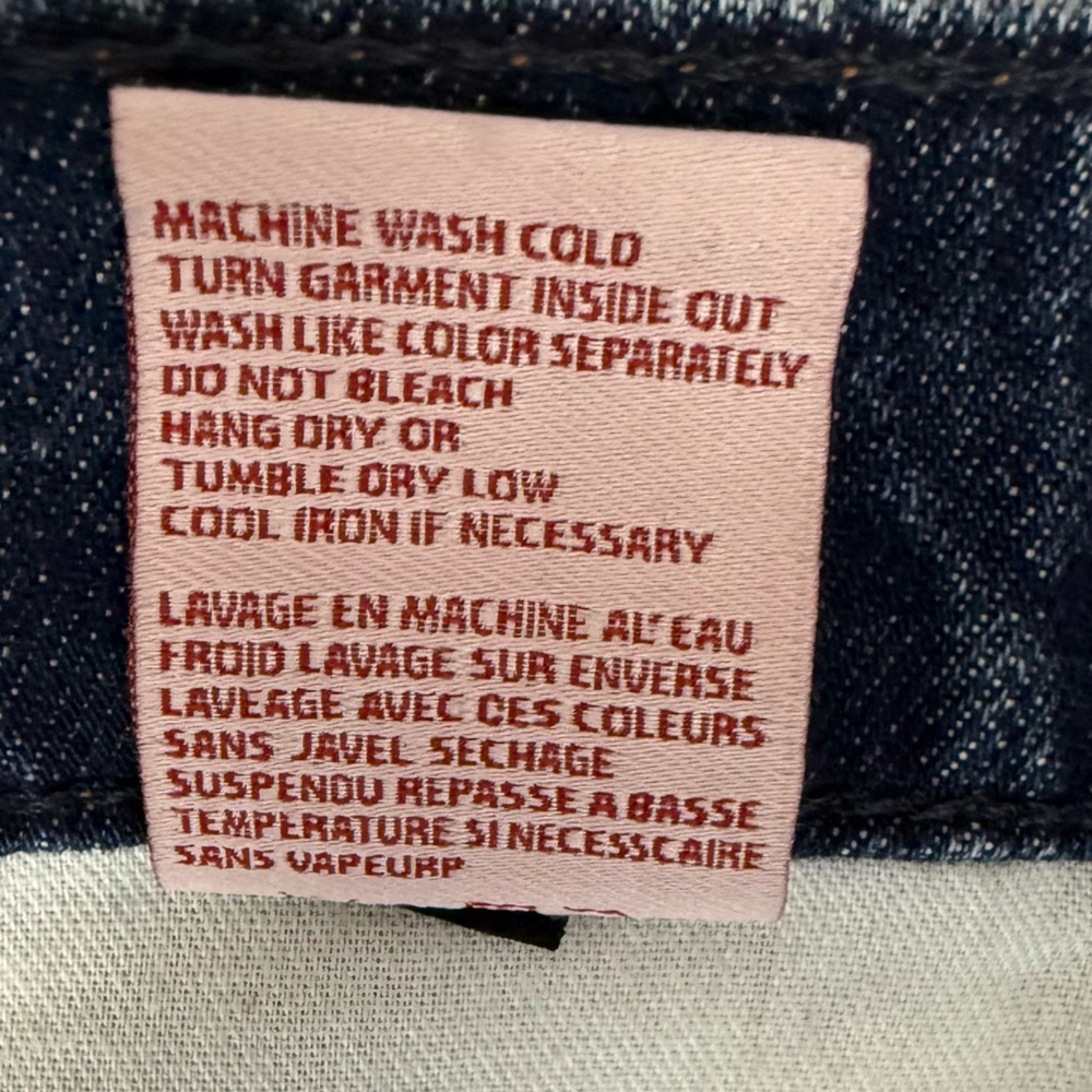 REVICE Matchmaker Love at
First Sight Blue Jeans Patchwork Crop Button Fly EUC - Picture 9 of 14